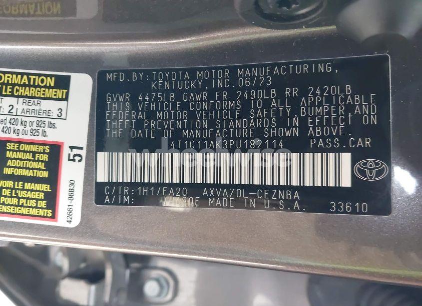 Photo 9 of 2023 Toyota Camry LE (VIN 4T1C11AK3PU182114)