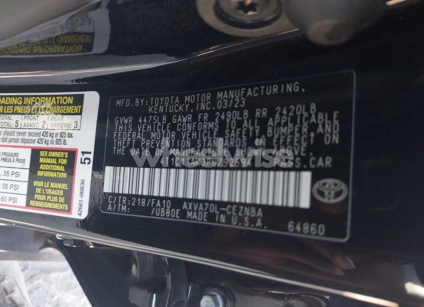 Photo 9 of 2023 Toyota Camry LE (VIN 4T1C11AK3PU792594)