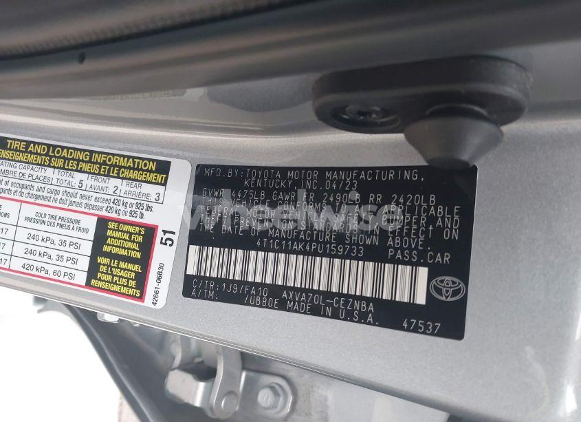 Photo 9 of 2023 Toyota Camry LE (VIN 4T1C11AK4PU159733)