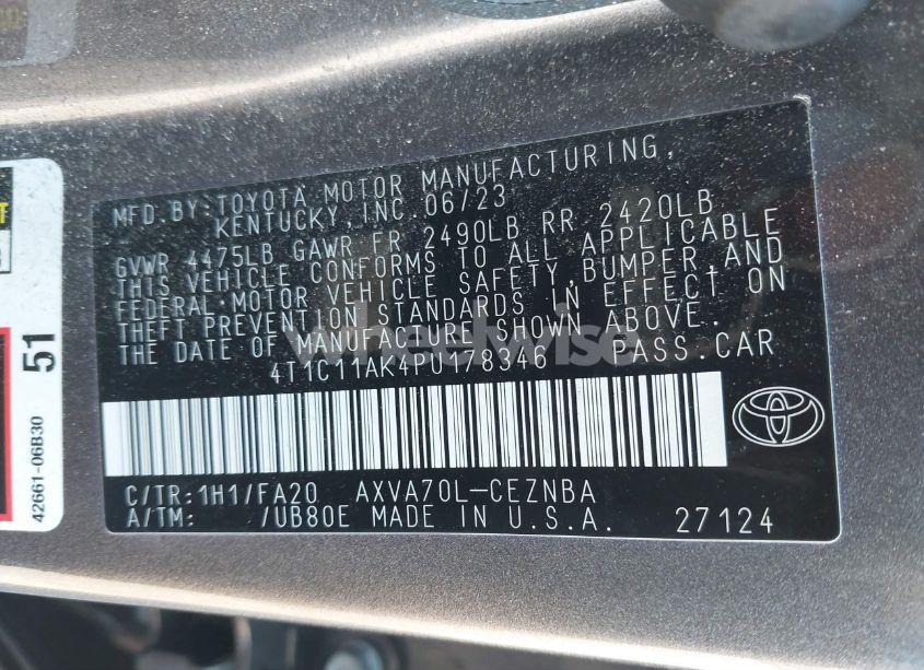 Photo 9 of 2023 Toyota Camry LE (VIN 4T1C11AK4PU178346)