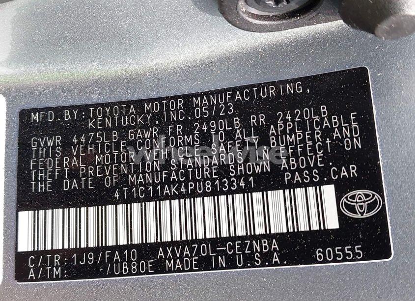 Photo 9 of 2023 Toyota Camry LE (VIN 4T1C11AK4PU813341)
