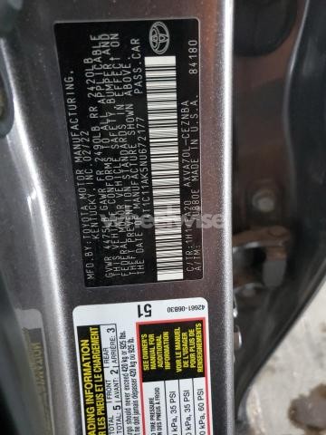 Photo 4 of 2022 TOYOTA CAMRY LE (VIN 4T1C11AK5NU672177)