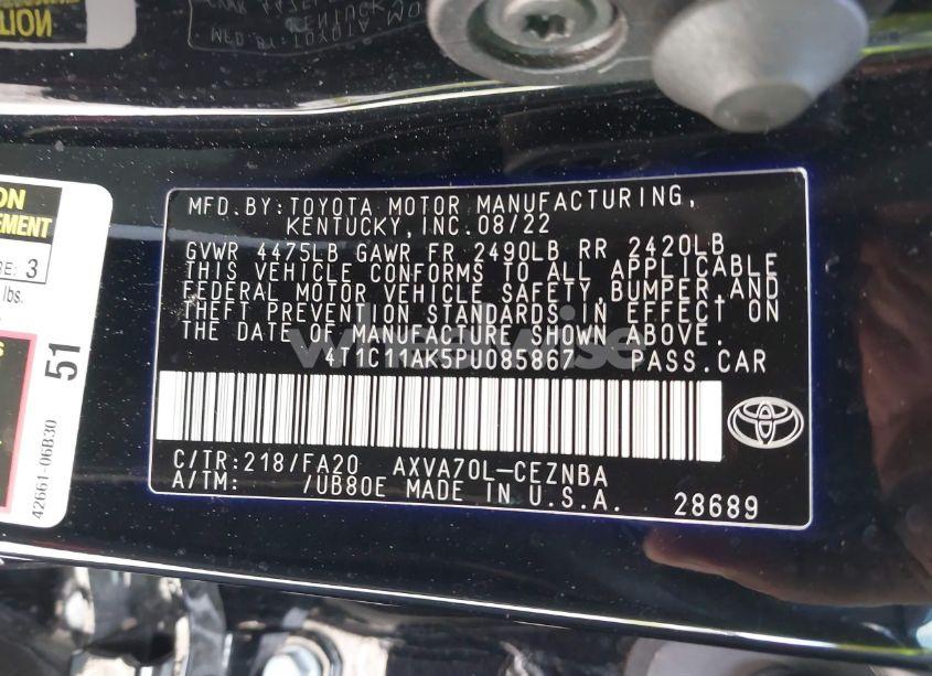 Photo 9 of 2023 Toyota Camry LE (VIN 4T1C11AK5PU085867)