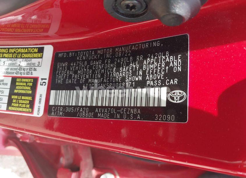 Photo 9 of 2023 Toyota Camry LE (VIN 4T1C11AK5PU088171)