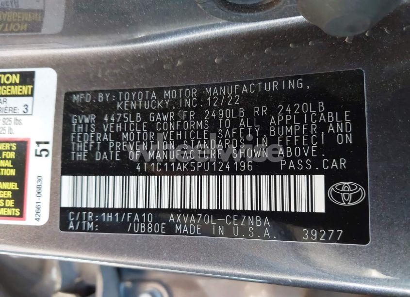 Photo 9 of 2023 Toyota Camry LE (VIN 4T1C11AK5PU124196)