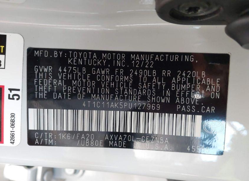 Photo 9 of 2023 Toyota Camry LE (VIN 4T1C11AK5PU127969)
