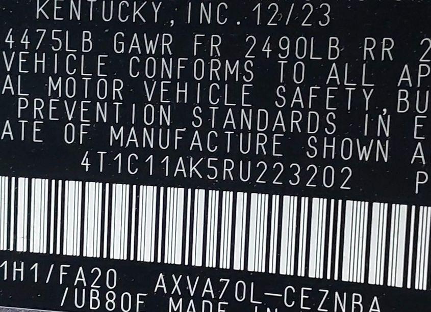 Photo 9 of 2024 Toyota Camry LE (VIN 4T1C11AK5RU223202)