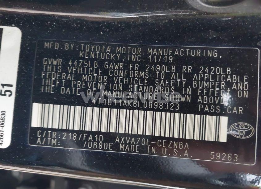 Photo 9 of 2020 Toyota Camry LE (VIN 4T1C11AK6LU898323)