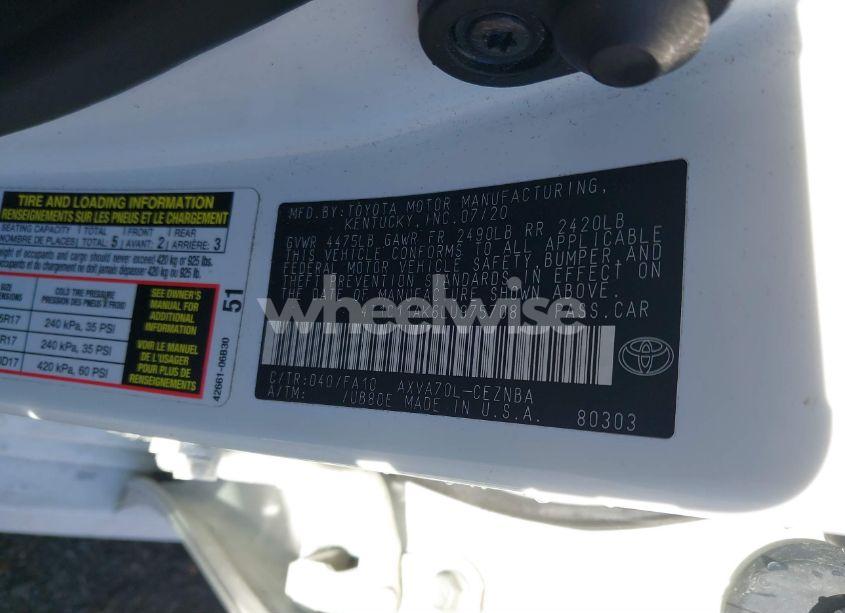 Photo 9 of 2020 Toyota Camry LE (VIN 4T1C11AK6LU975708)