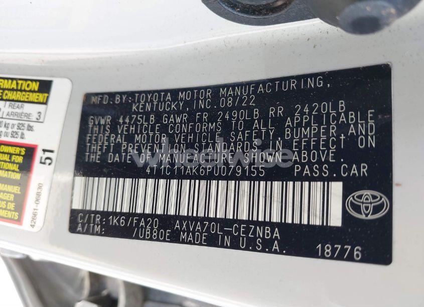 Photo 9 of 2023 Toyota Camry LE (VIN 4T1C11AK6PU079155)
