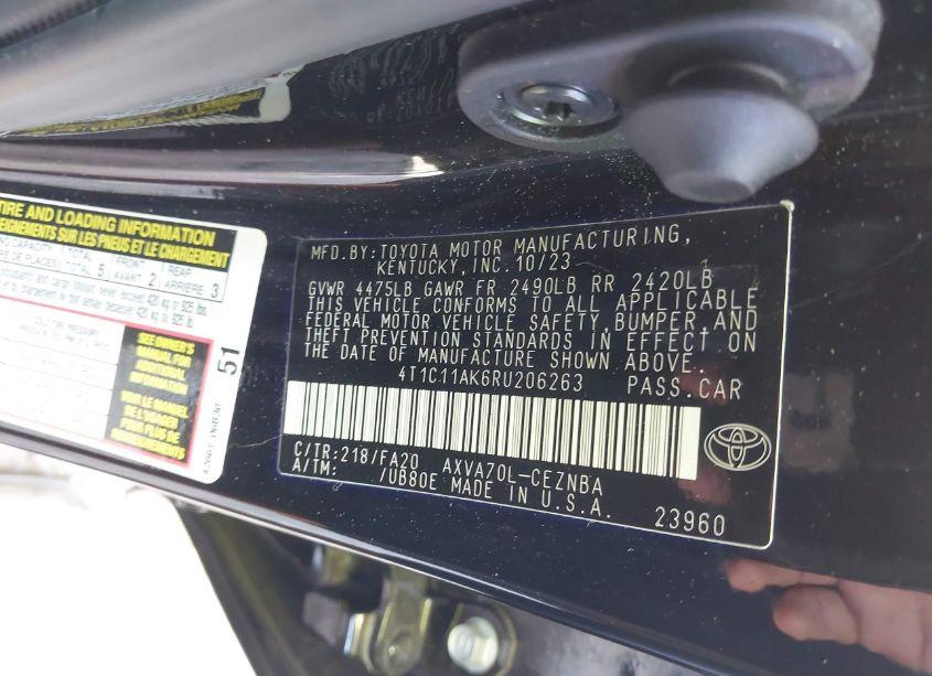 Photo 9 of 2024 Toyota Camry LE (VIN 4T1C11AK6RU206263)