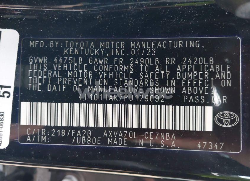 Photo 9 of 2023 Toyota Camry LE (VIN 4T1C11AK7PU129092)