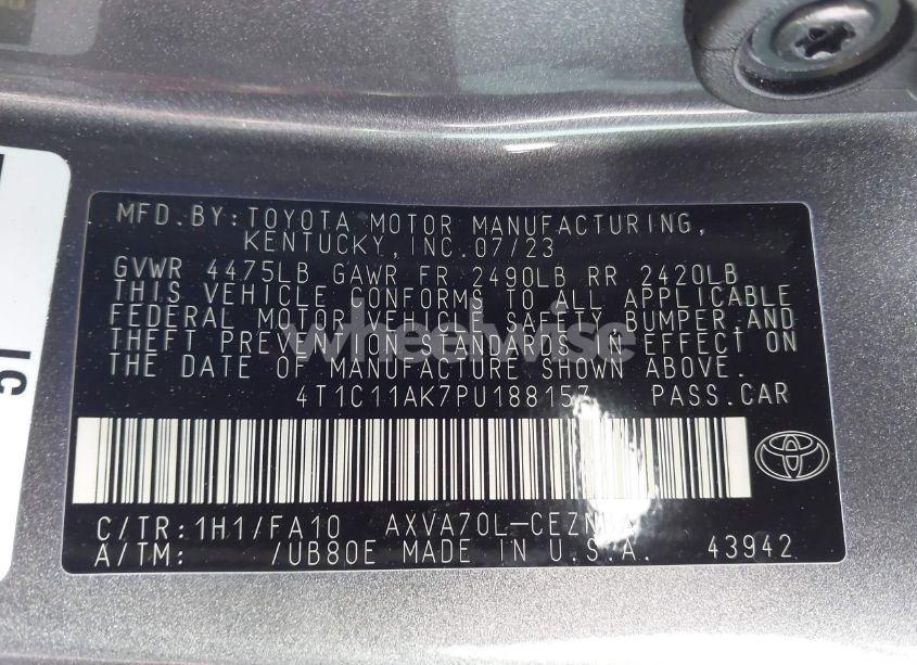 Photo 9 of 2023 Toyota Camry LE (VIN 4T1C11AK7PU188157)