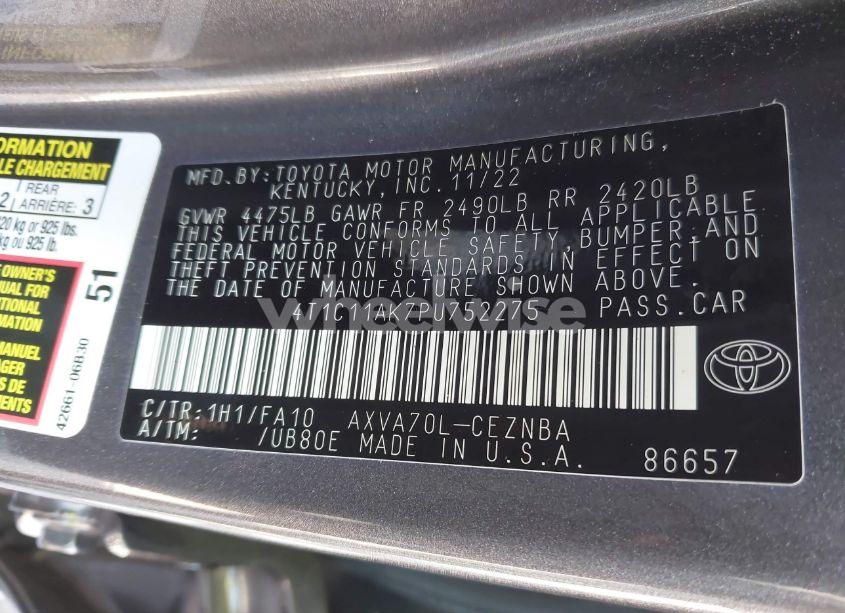 Photo 9 of 2023 Toyota Camry LE (VIN 4T1C11AK7PU752275)