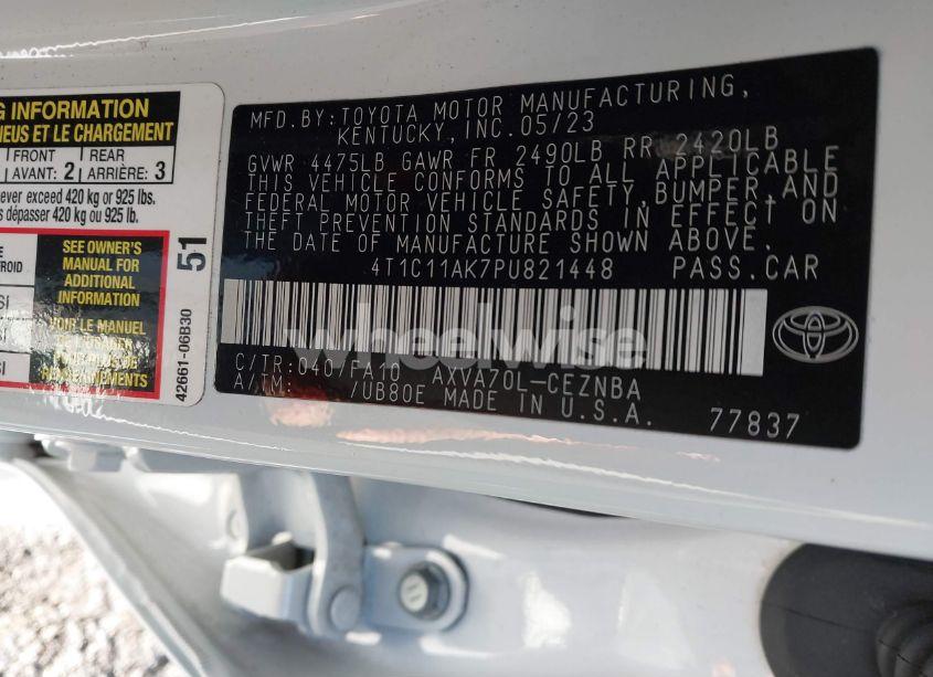 Photo 9 of 2023 Toyota Camry LE (VIN 4T1C11AK7PU821448)