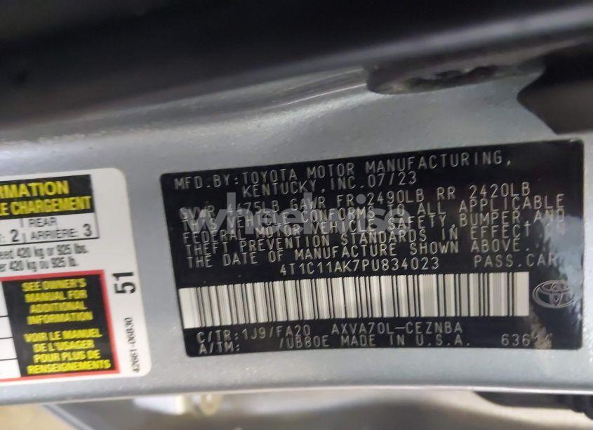 Photo 9 of 2023 Toyota Camry LE (VIN 4T1C11AK7PU834023)