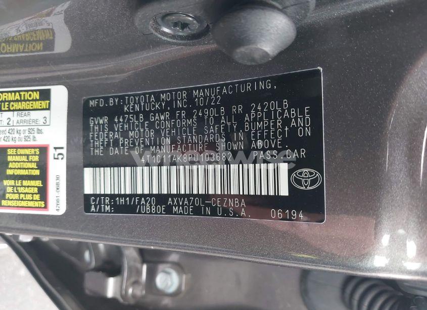 Photo 9 of 2023 Toyota Camry LE (VIN 4T1C11AK8PU103682)