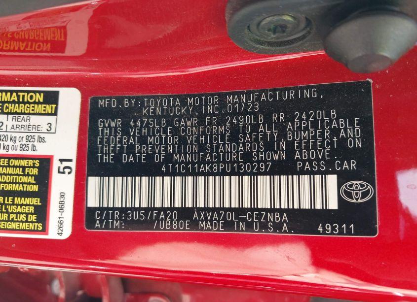 Photo 9 of 2023 Toyota Camry LE (VIN 4T1C11AK8PU130297)