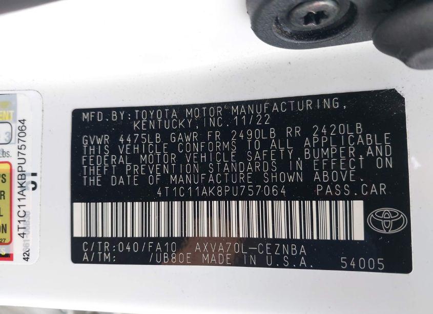 Photo 9 of 2023 Toyota Camry LE (VIN 4T1C11AK8PU757064)