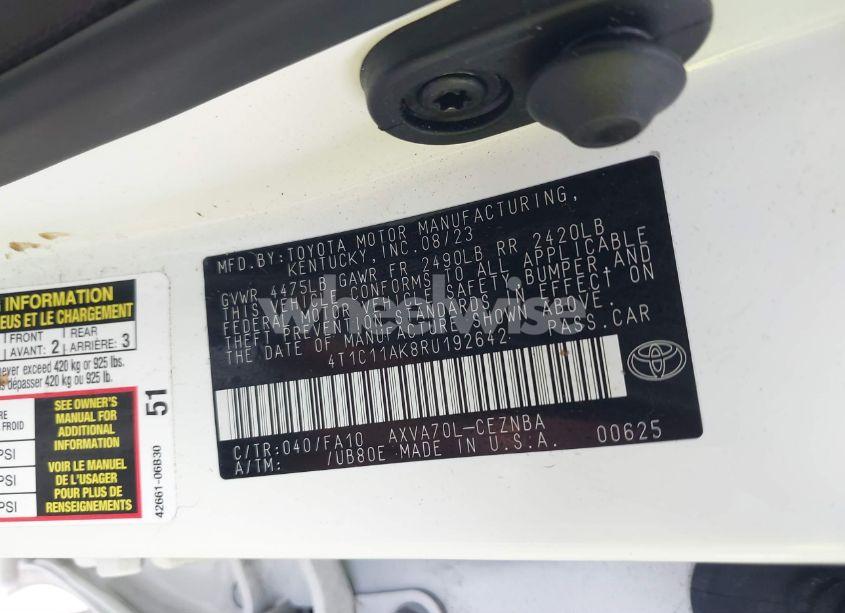 Photo 9 of 2024 Toyota Camry LE (VIN 4T1C11AK8RU192642)