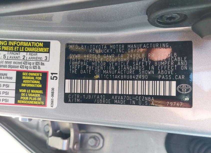 Photo 9 of 2024 Toyota Camry LE (VIN 4T1C11AK8RU842490)