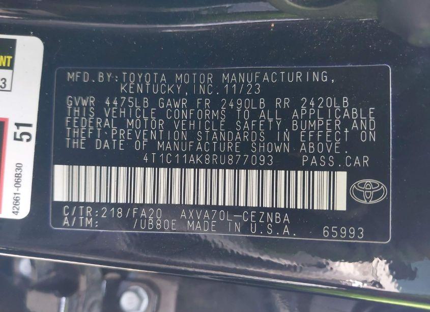 Photo 9 of 2024 Toyota Camry LE (VIN 4T1C11AK8RU877093)