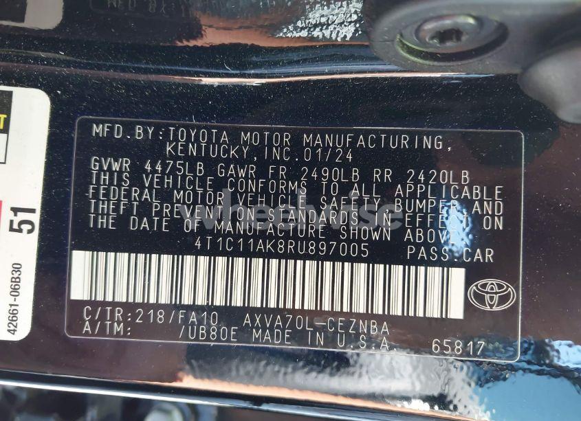 Photo 9 of 2024 Toyota Camry LE (VIN 4T1C11AK8RU897005)