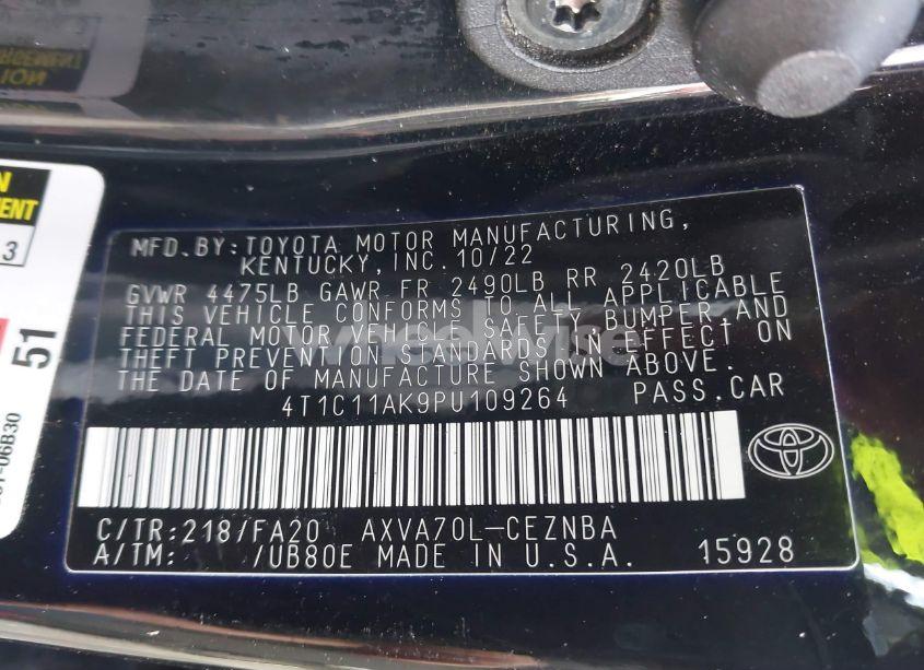 Photo 9 of 2023 Toyota Camry LE (VIN 4T1C11AK9PU109264)