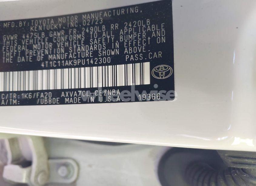 Photo 9 of 2023 Toyota Camry LE (VIN 4T1C11AK9PU142300)