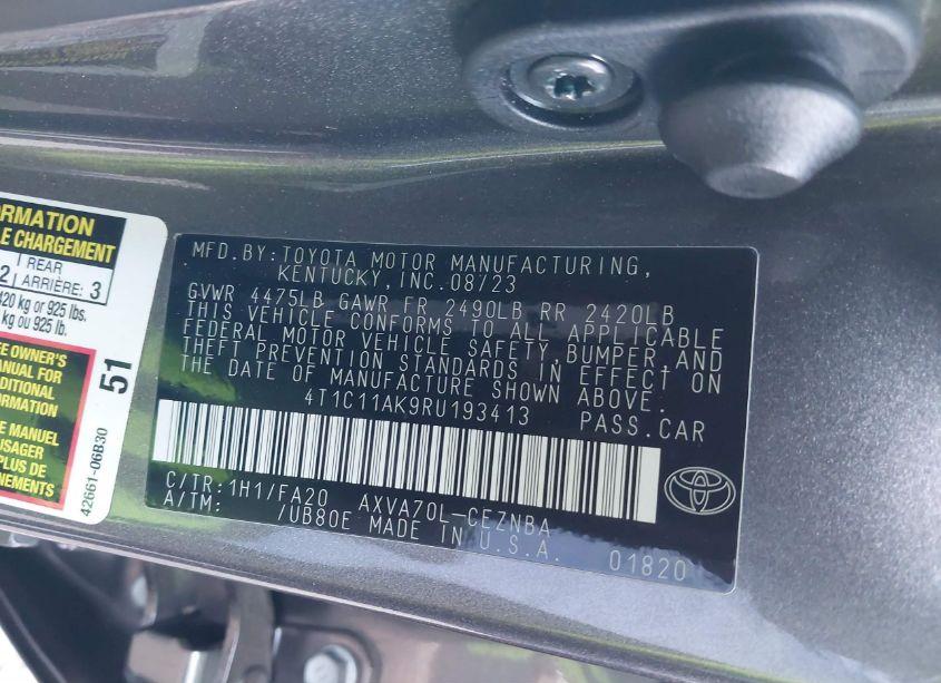 Photo 9 of 2024 Toyota Camry LE (VIN 4T1C11AK9RU193413)