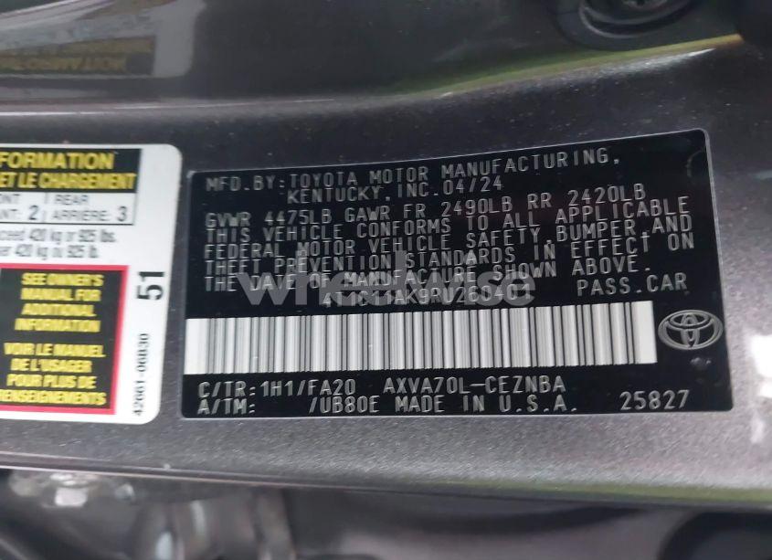 Photo 9 of 2024 Toyota Camry LE (VIN 4T1C11AK9RU260401)