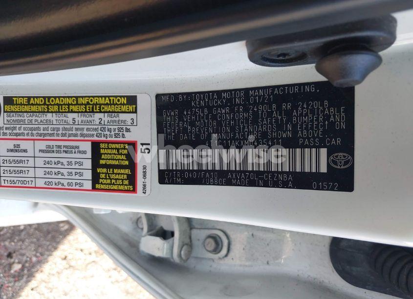 Photo 9 of 2021 Toyota Camry LE (VIN 4T1C11AKXMU435411)