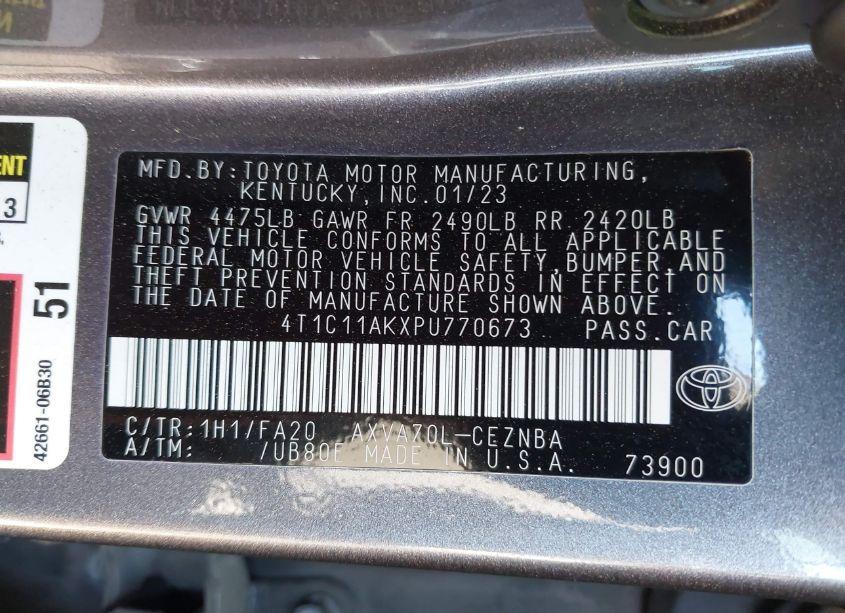 Photo 9 of 2023 Toyota Camry LE (VIN 4T1C11AKXPU770673)