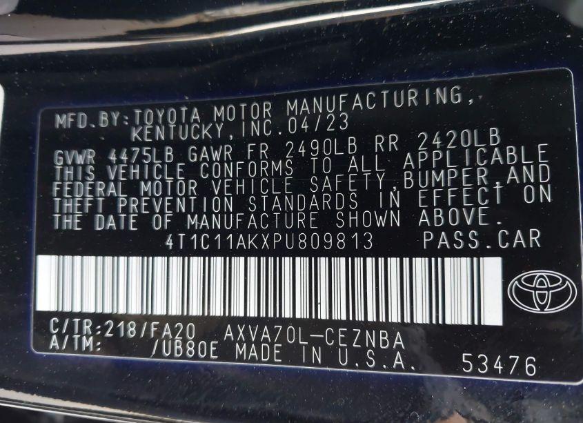 Photo 9 of 2023 Toyota Camry LE (VIN 4T1C11AKXPU809813)