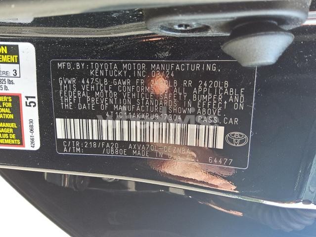 Photo 8 of 2024 TOYOTA CAMRY LE (VIN 4T1C11AKXRU917304)