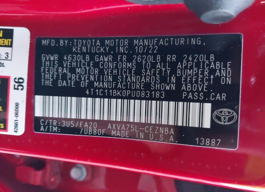 Photo 9 of 2023 Toyota Camry LE (VIN 4T1C11BK0PU083183)