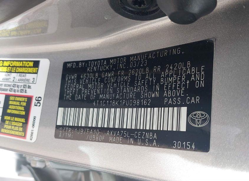 Photo 9 of 2023 Toyota Camry LE (VIN 4T1C11BK1PU098162)