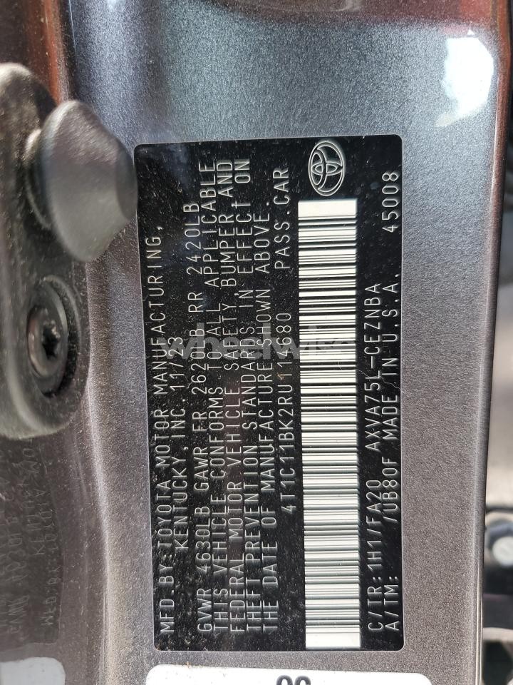 Photo 13 of 2024 TOYOTA CAMRY LE (VIN 4T1C11BK2RU114680)