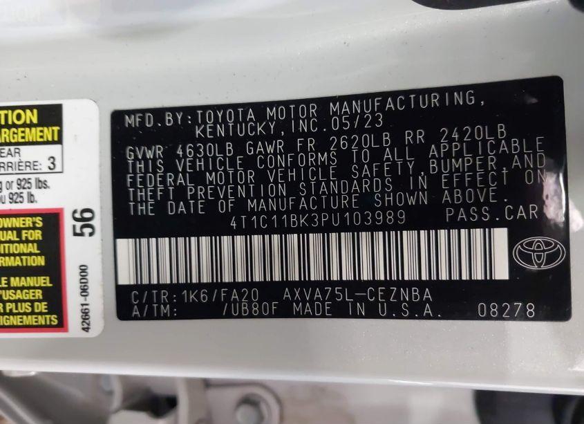 Photo 9 of 2023 Toyota Camry LE (VIN 4T1C11BK3PU103989)