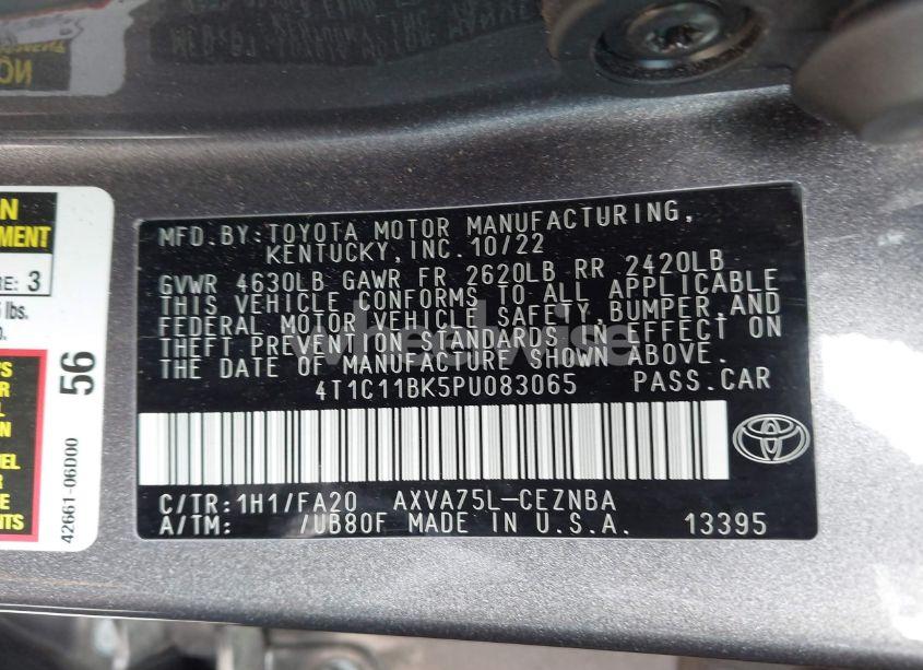 Photo 9 of 2023 Toyota Camry LE (VIN 4T1C11BK5PU083065)