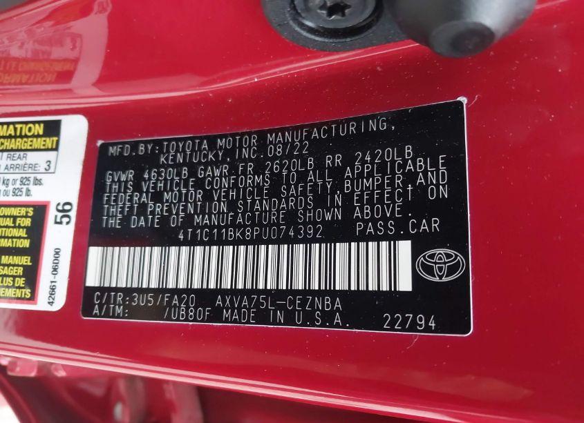 Photo 9 of 2023 Toyota Camry LE (VIN 4T1C11BK8PU074392)