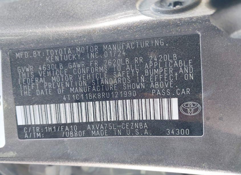 Photo 9 of 2024 Toyota Camry LE (VIN 4T1C11BK8RU121990)