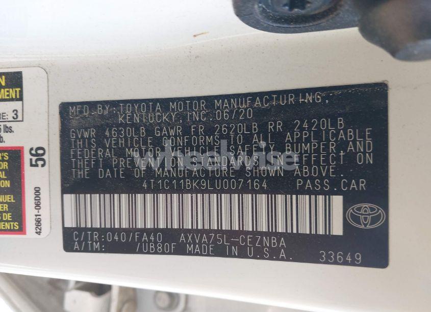 Photo 9 of 2020 Toyota Camry LE AWD (VIN 4T1C11BK9LU007164)