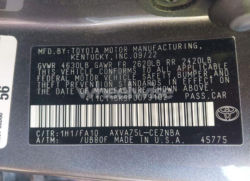 Photo 9 of 2023 Toyota Camry LE (VIN 4T1C11BK9PU079102)