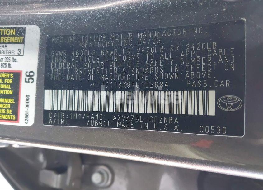 Photo 9 of 2023 Toyota Camry LE (VIN 4T1C11BK9PU102684)