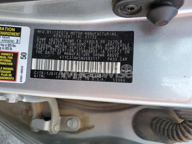 Photo 8 of 2022 TOYOTA CAMRY LE (VIN 4T1C31AK5NU582117)