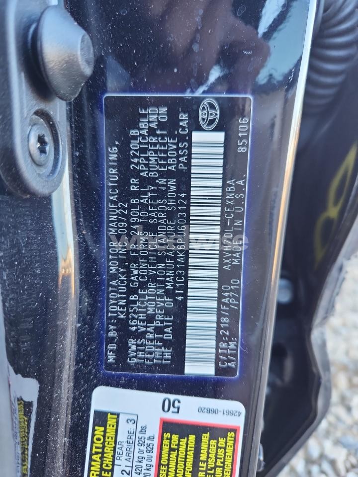 Photo 13 of 2023 TOYOTA CAMRY LE (VIN 4T1C31AK6PU603124)