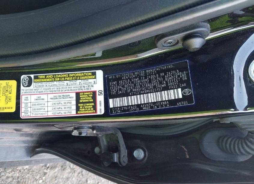 Photo 9 of 2021 Toyota Camry LE HYBRID (VIN 4T1C31AK8MU023157)