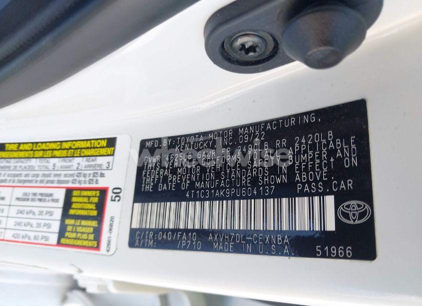 Photo 9 of 2023 Toyota Camry LE HYBRID (VIN 4T1C31AK9PU604137)