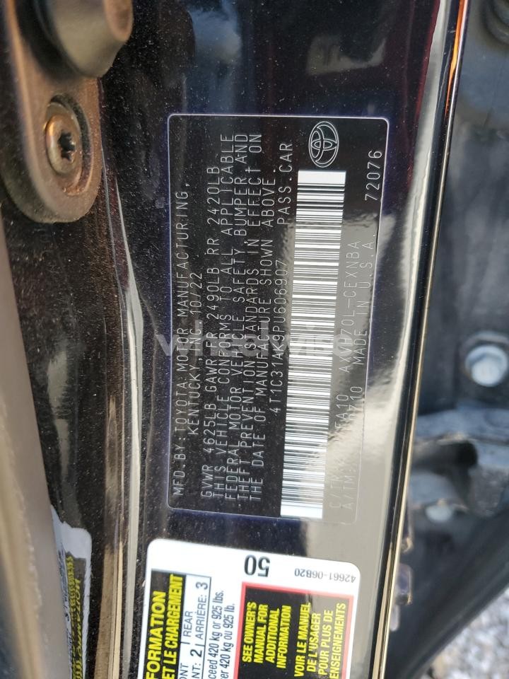 Photo 12 of 2023 TOYOTA CAMRY LE (VIN 4T1C31AK9PU606907)